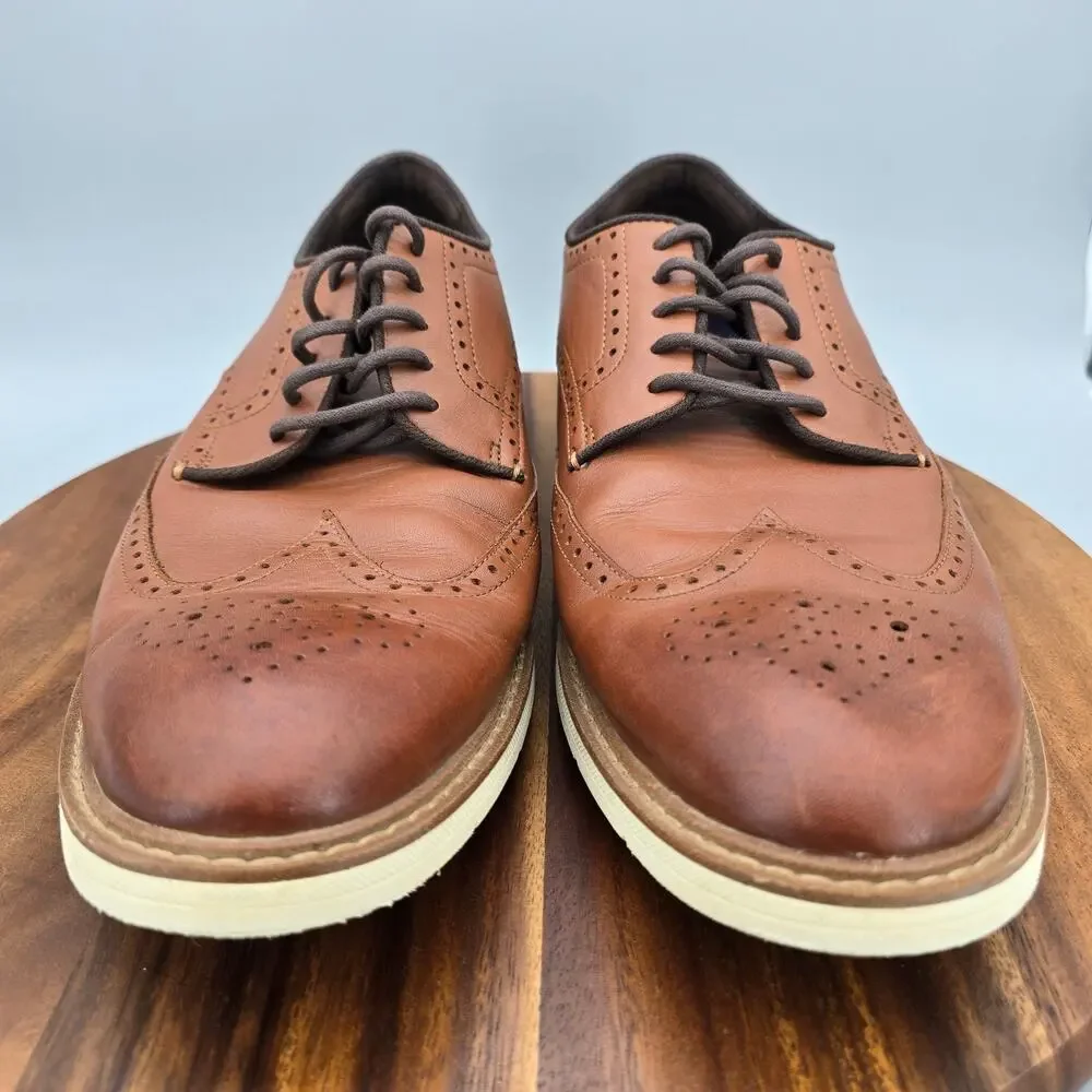Cole Haan Oxfords Mens 13 M Brown Leather Brogue Go To Wingtip Dress Shoes